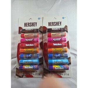 2 Pack Hershey 8 Flavored Lip Balms Twizzlers Reeses Bubble Yum Whoppers & More